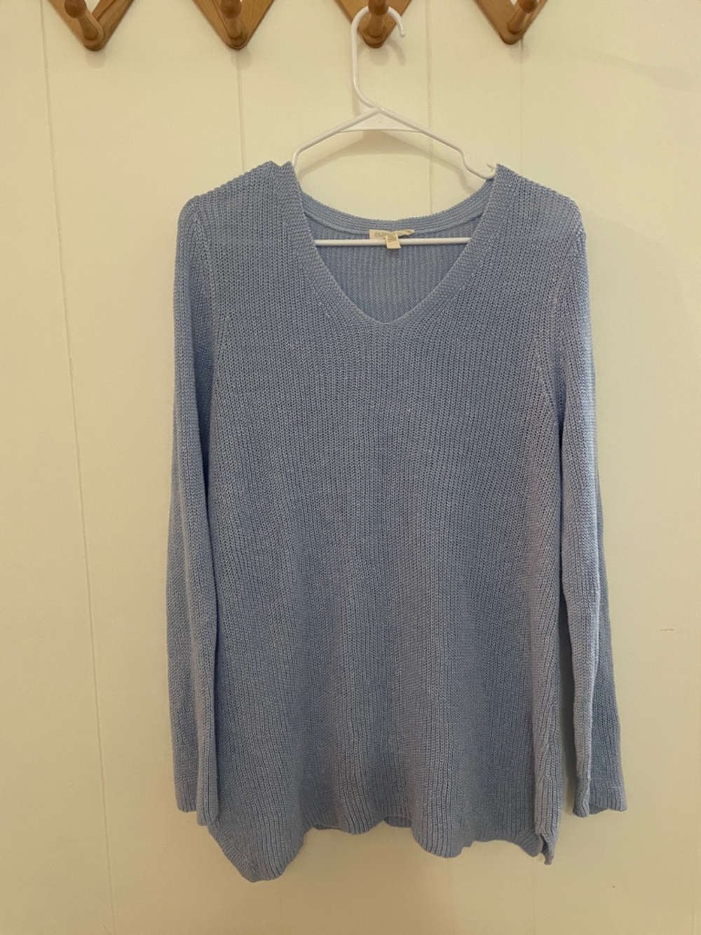 Eileen Fisher Light Blue Knit Long Sleeve Sweater Top